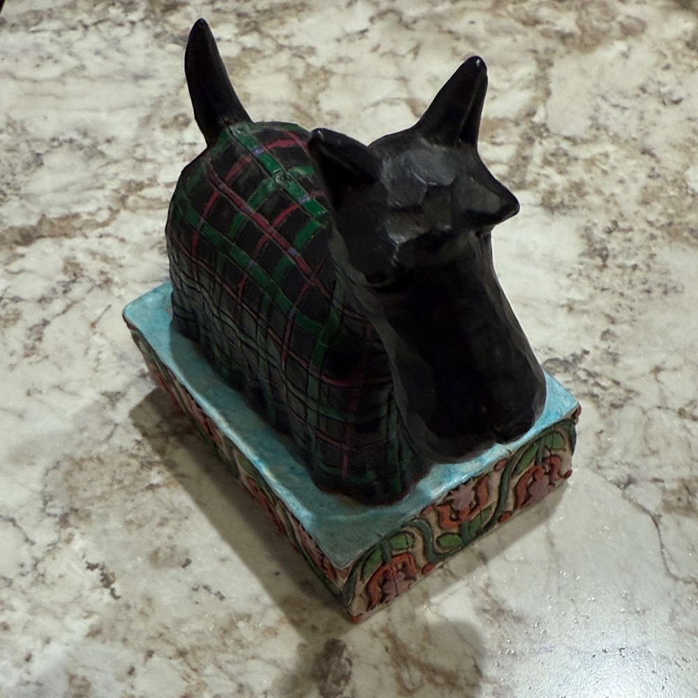 Plaid Dog Figurine